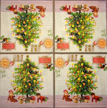 195 Weihnachten Blumen - 3-lagig (rot) - Ihr